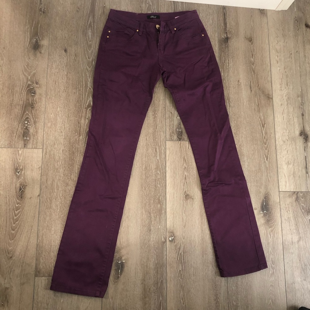 Italian plum purple straight leg jeans
